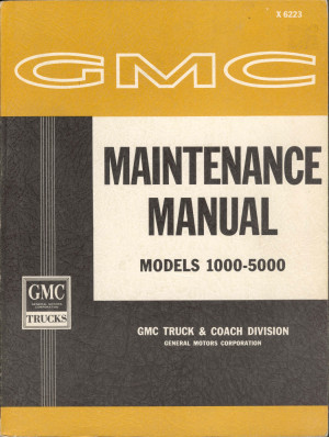 X-6223 1962 GMC Light Truck Mainttenance Manual