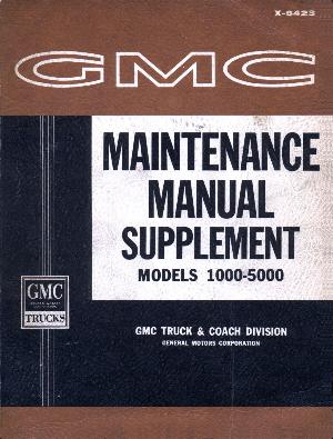 X-6423 1964 GMC Light Truck Mainttenance Manual Supplement